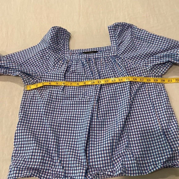 J. Crew Blue Gingham Blouse - Picture 11 of 11
